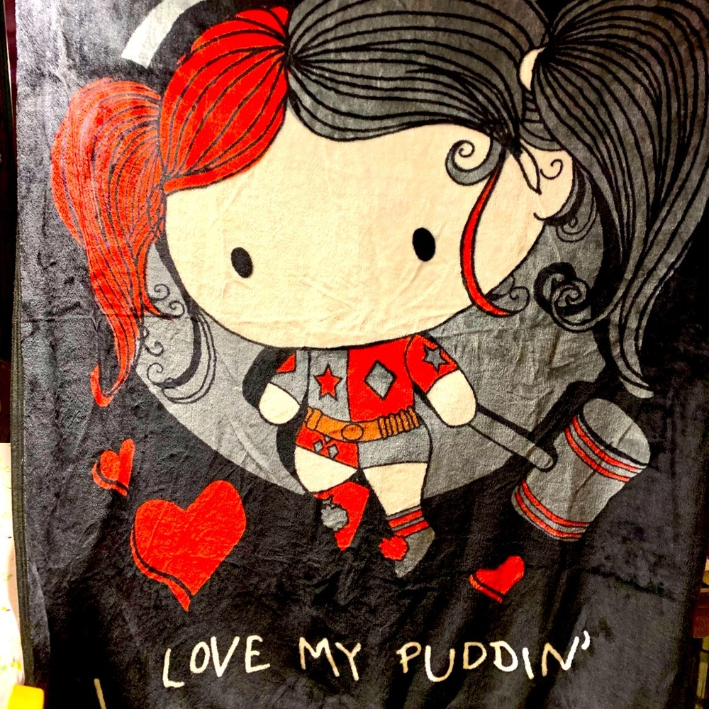 DC Harley Quinn Chibi throw blanket